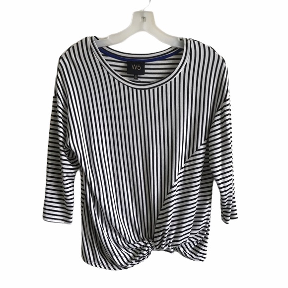 Anthropologie Tops - Anthropologie W5 B & W Striped Long Sleeve Blouse